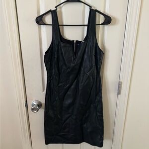 Almost Famous Black Faux Leather Mini Dress Size Large